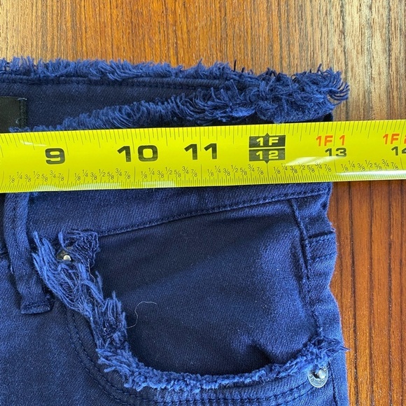 Express Ankle Legging Mid Rise Size 0 Women Skinny Distressed Navy Blue Soft - Picture 8 of 9